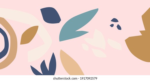 Trendy abstract background. Composition of amorphous forms and lines. Vector illustration