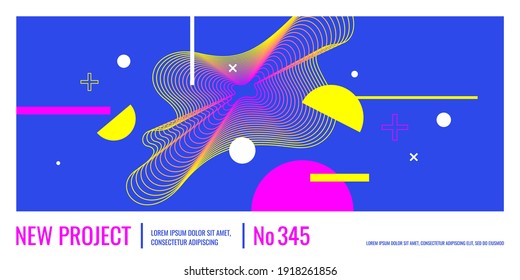 Trendy abstract background. Composition of amorphous forms and lines. Vector illustration