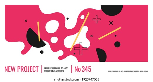 Trendy abstract background. Composition of amorphous and geometric forms. Vector illustration
