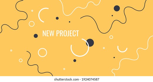 Trendy abstract background. Composition of amorphous and geometric forms. Vector illustration