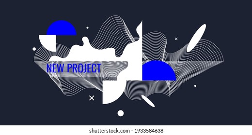 Trendy abstract background. Composition of amorphous and geometric forms. Vector illustration