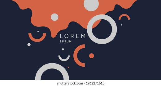 Trendy abstract background. Composition of amorphous and geometric forms. Vector illustration