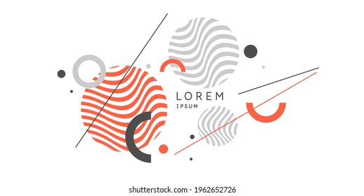 Trendy abstract background. Composition of amorphous and geometric forms. Vector illustration