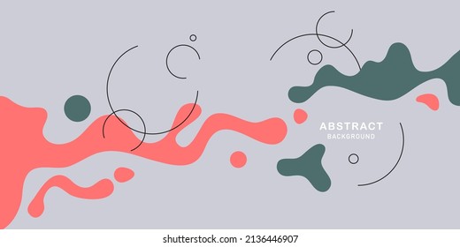 Trendy abstract background. Composition of amorphous forms and lines in minimalist style. Vector Illustration. EPS 10