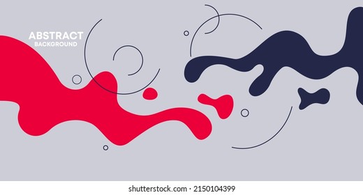 Trendy abstract background. Composition of amorphous forms and lines in minimalist style. Vector Illustration. EPS 10