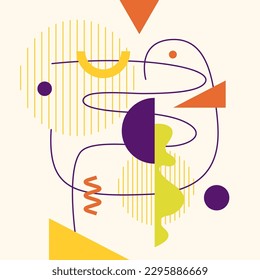 Trendy abstract background. Composition forms. Modern vector illustration