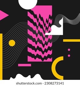 Trendy abstract background. Composition forms. Modern vector illustration