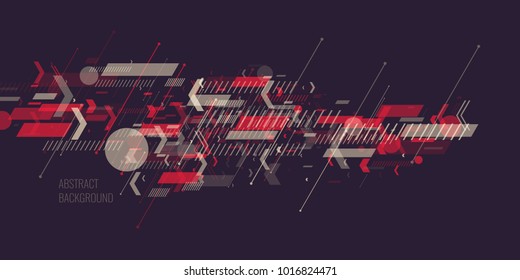 Fundo abstrato na moda. Composição de formas geométricas. Ilustração vetorial