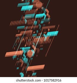 Trendy abstract background. Composition of geometric shapes. Vector illustration