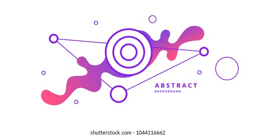 Trendy abstract background. Composition of geometric shapes and splash. Vector illustration