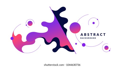 Trendy abstract background. Composition of geometric shapes and splash. Vector illustration