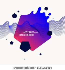 Trendy abstract background. Composition of geometric shapes and splash. Vector illustration Trendy abstract background. Composition of geometric shapes and splash. Vector illustration