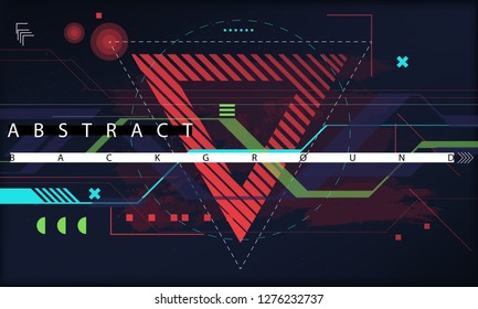 Trendy abstract background. Composition of geometric shapes. Futuristic Vector illustration