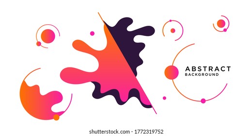 Trendy abstract background. Composition of geometric shapes and splash. Vector illustration