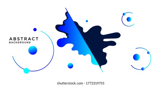Trendy abstract background. Composition of geometric shapes and splash. Vector illustration