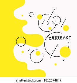 Trendy abstract background. Composition of geometric shapes and splash. Vector illustration