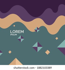 Trendy abstract background. Composition of geometric forms and waves. Vector illustration