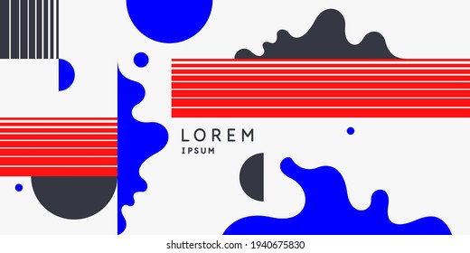 Trendy abstract background. Composition of geometric forms and lines. Vector illustration