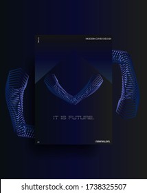 Trendy abstract background cover design  in minimalism style, designed in A4 format for poster, business, card, flyer etc. Trendy texture with gradient geometric elements. Eps 10 vector