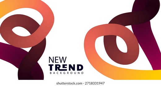 Diseño de fondo abstracto de moda con cintas de gradiente dinámico y texto