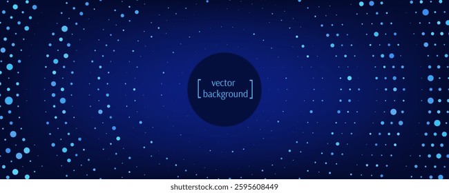 Trendy abstract background with digital circles of particles. Futuristic Circular Wave. Modern halftone design. Great for banners, posters, presentation. Vector