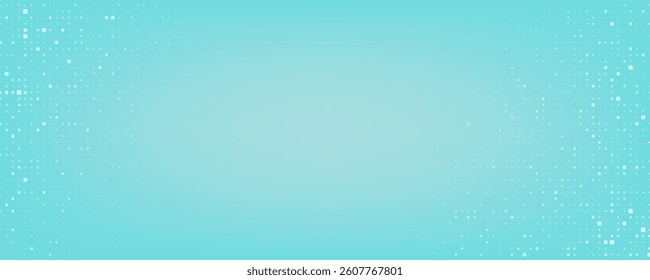 Trendy abstract background with digital pixel particles. Futuristic geometric style with light blue color and glowing light effects. Modern halftone design. Great for banners, posters, presentation