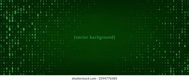 Trendy abstract background with dollar symbols on green. Money currency sign, business concept. Modern halftone design. Financial template for banners, posters, presentation. Vector	
