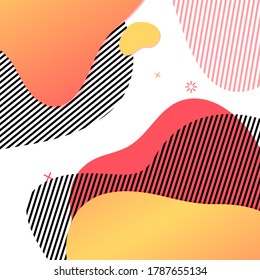 Trendy Abstract background. Dynamical modern color around forms and line. Gradient abstract wallpaper  flowing liquid shapes. Template for design of a flyer, presentation. Vector.