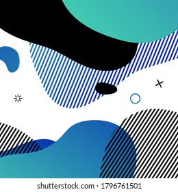 Fondo abstracto de moda. Color moderno dinámico alrededor de las formas y la línea. Papel mural abstracto degradado que fluye formas líquidas. Plantilla para el diseño de un volante, presentación. Vector.