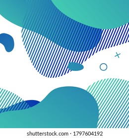 Trendy Abstract background. Dynamical modern color around forms and line. Gradient abstract wallpaper  flowing liquid shapes. Template for design of a flyer, presentation. Vector.