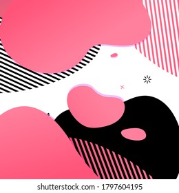Trendy Abstract background. Dynamical modern color around forms and line. Gradient abstract wallpaper  flowing liquid shapes. Template for design of a flyer, presentation. Vector.