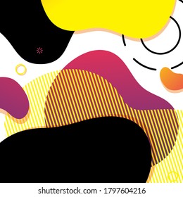 Trendy Abstract background. Dynamical modern color around forms and line. Gradient abstract wallpaper  flowing liquid shapes. Template for design of a flyer, presentation. Vector.