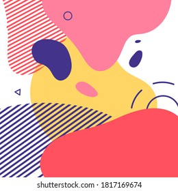 Trendy Abstract background. Dynamical modern color around forms and line. Gradient abstract wallpaper  flowing liquid shapes. Template for design of a flyer, presentation. Vector.