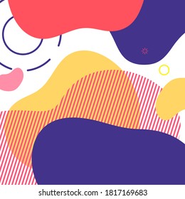 Trendy Abstract background. Dynamical modern color around forms and line. Gradient abstract wallpaper  flowing liquid shapes. Template for design of a flyer, presentation. Vector.