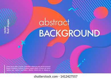 Trendy abstract background with flowing liquid shapes and geometric elements.Gradient fluid shapes.Abstract template perfect for prints,flyers,banners,presentations,covers,landing pages and more.