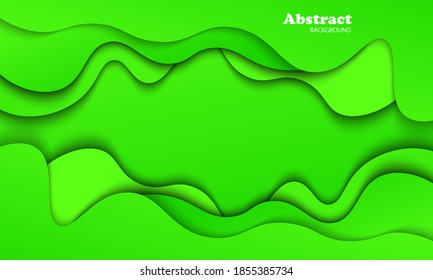 trendiger abstrakter Hintergrund mit flüssigem Papierschnitt und hübscher hellgrüner Farbe.