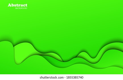 trendy abstract background with fluid paper cut and pretty light green color.