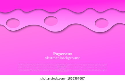 fondo abstracto de moda con papel fluido cortado y color rosa.