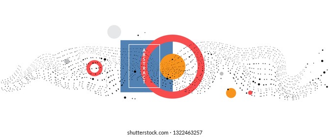 Trendy abstract background. Geometric science or technology pattern. Graphic design