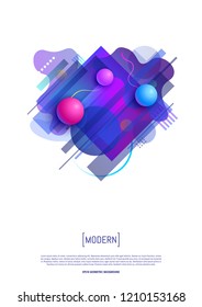 Trendy abstract background . Minimal geometric shapes composition. Colorful pattern. Template for your design works. Vector illustration.