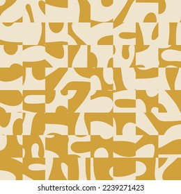 Trendy abstract background with organic cut out Matisse inspired shapes collage