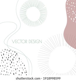 Trendy abstract background with organic flowing shapes. Vector art template in pastel colors for social media posts, poster, card, invitation, banner, ads, placard, flyer, cover.