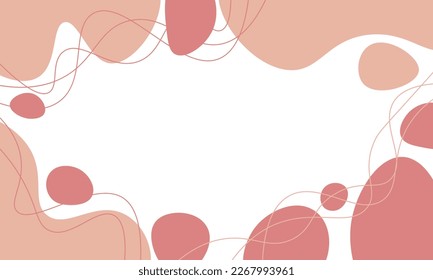 Trendy abstract background with pink shapes and lines. Vector fashion backgrounds.