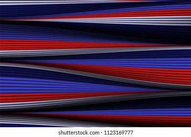 Trendy Abstract Background. Vector Wallpaper with Effect of Volume and Movement. Distorted Colorful Surface. Wavy Lines and Gradient Mesh. Futuristic 3D Illustration with Distortion of Lines. Flow.