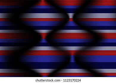 Trendy Abstract Background. Vector Wallpaper with Effect of Volume and Movement. Distorted Colorful Surface. Wavy Lines and Gradient Mesh. Futuristic 3D Illustration with Distortion of Lines. Flow.