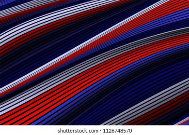 Trendy Abstract Background. Vector Wallpaper with Effect of Volume and Movement. Distorted Colorful Surface. Wavy Lines and Gradient Mesh. Futuristic 3D Illustration with Distortion of Lines. Flow.