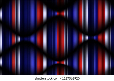 Trendy Abstract Background. Vector Wallpaper with Effect of Volume and Movement. Distorted Colorful Surface. Wavy Lines and Gradient Mesh. Futuristic 3D Illustration with Distortion of Lines. Flow.