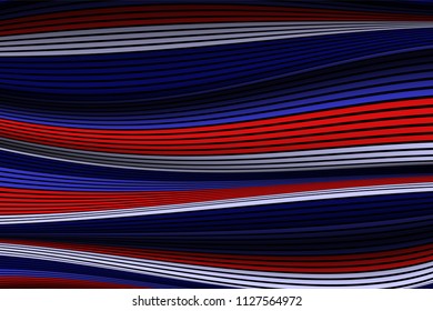Trendy Abstract Background. Vector Wallpaper with Effect of Volume and Movement. Distorted Colorful Surface. Wavy Lines and Gradient Mesh. Futuristic 3D Illustration with Distortion of Lines. Flow.