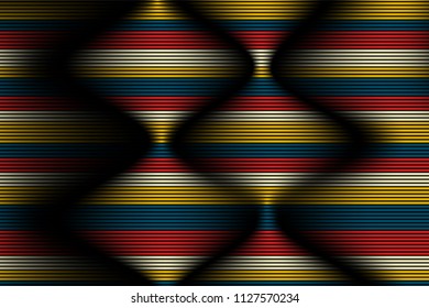 Trendy Abstract Background. Vector Wallpaper with Effect of Volume and Movement. Distorted Colorful Surface. Wavy Lines and Gradient Mesh. Futuristic 3D Illustration with Distortion of Lines. Flow.