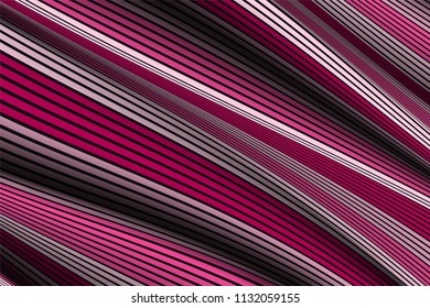Trendy Abstract Background. Vector Wallpaper with Effect of Volume and Movement. Distorted Colorful Surface. Wavy Lines and Gradient Mesh. Futuristic 3D Illustration with Distortion of Lines. Flow.